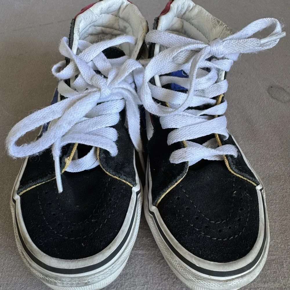 Size 11c - Vans Black/Chilipepper Easy Logo Sk8-Hi Shoes Kids